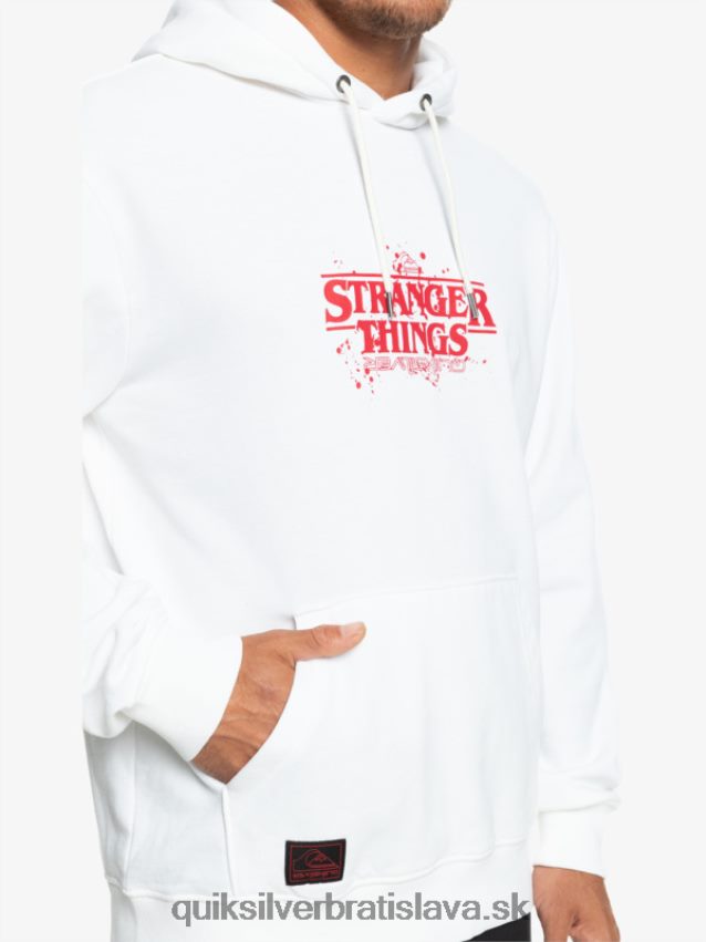 mikina s oficiálnym logom Quiksilver x Stranger muži B80HXR1807 biely