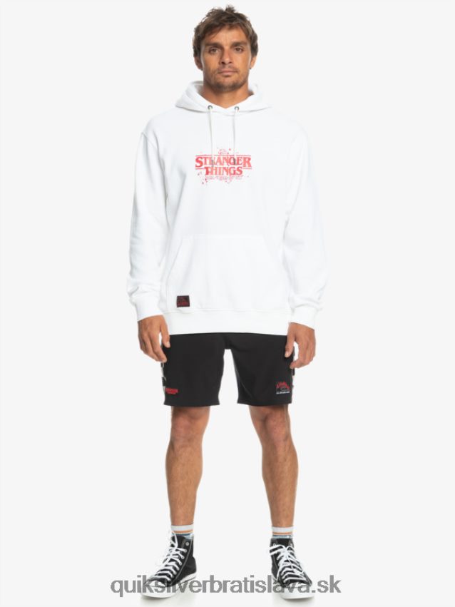 mikina s oficiálnym logom Quiksilver x Stranger muži B80HXR1807 biely
