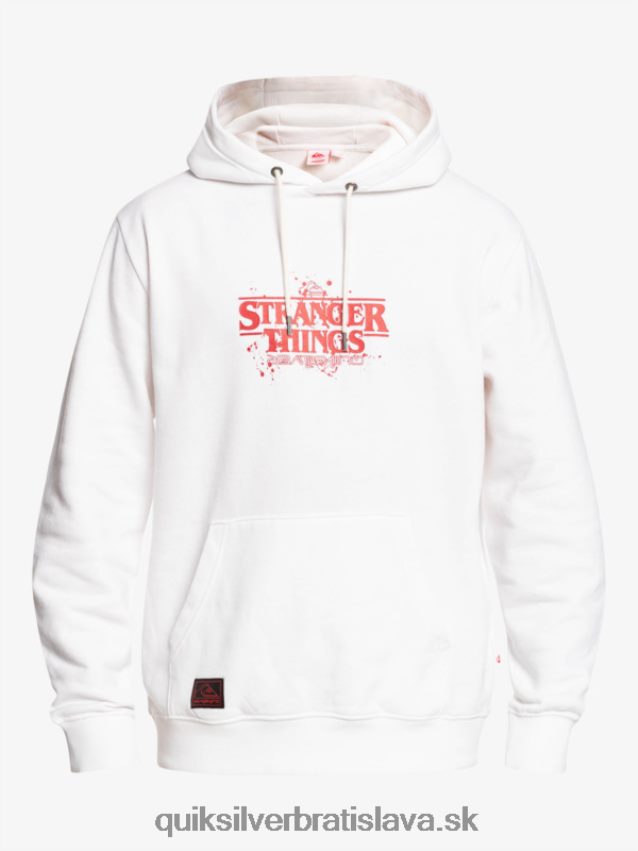 mikina s oficiálnym logom Quiksilver x Stranger muži B80HXR1807 biely