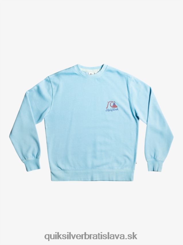 neónová mikina Quiksilver muži B80HXR1057 modrá obloha