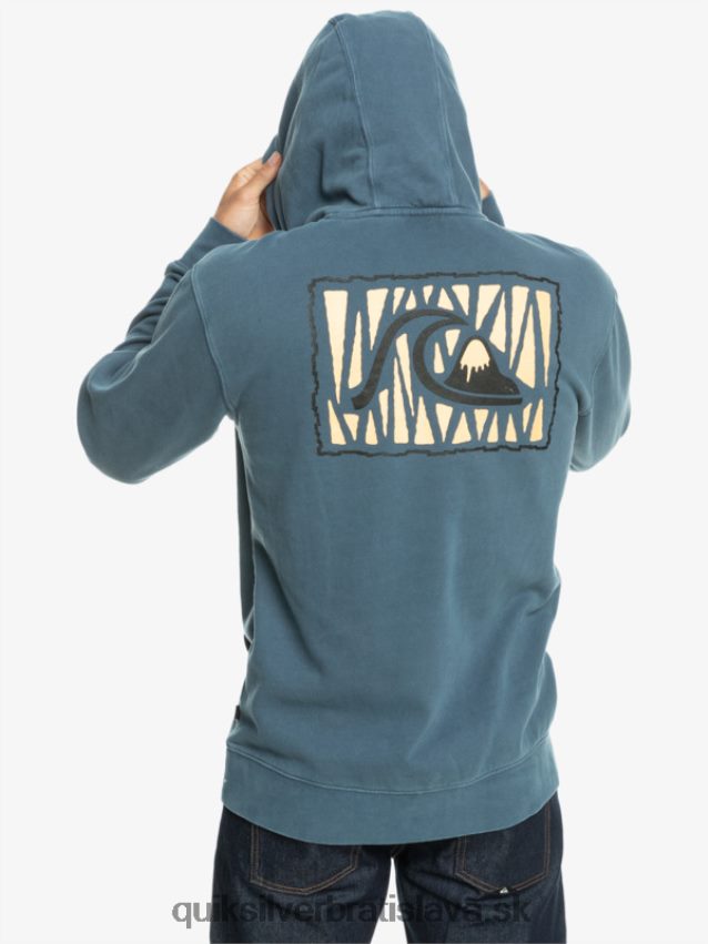 neónová mikina s kapucňou Quiksilver muži B80HXR1355 Beringovo more