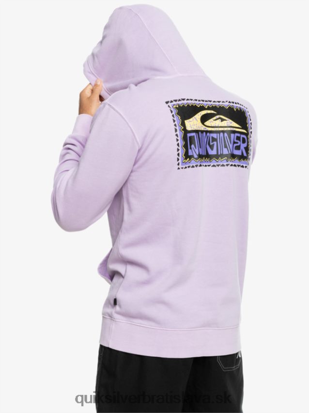 neónová mikina s kapucňou Quiksilver muži B80HXR1356 pastelová lila