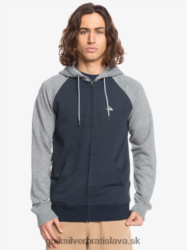 nevyhnutná mikina s kapucňou na zips Quiksilver muži B80HXR1514 svetlosivý vres/čierna