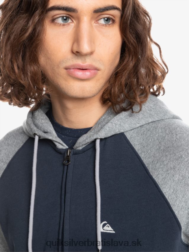 nevyhnutná mikina s kapucňou na zips Quiksilver muži B80HXR1514 svetlosivý vres/čierna