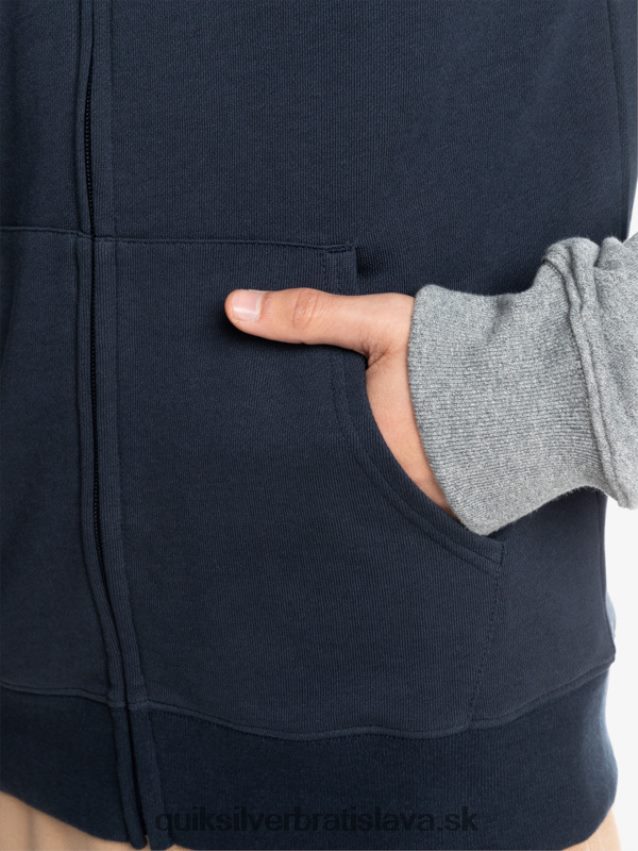 nevyhnutná mikina s kapucňou na zips Quiksilver muži B80HXR1514 svetlosivý vres/čierna