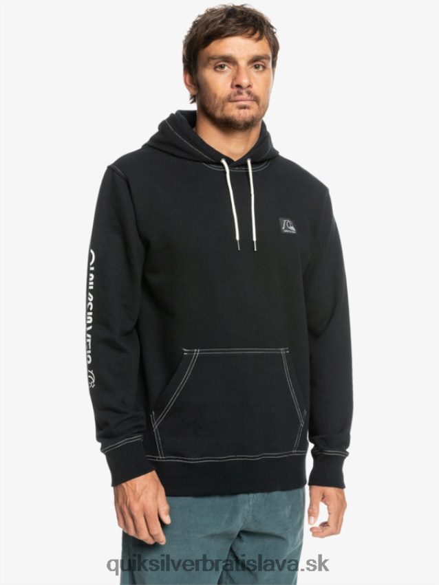 originálna mikina s kapucňou Quiksilver muži B80HXR1033 čierna
