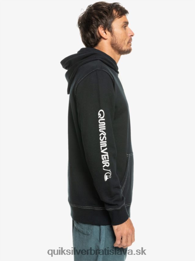 originálna mikina s kapucňou Quiksilver muži B80HXR1033 čierna