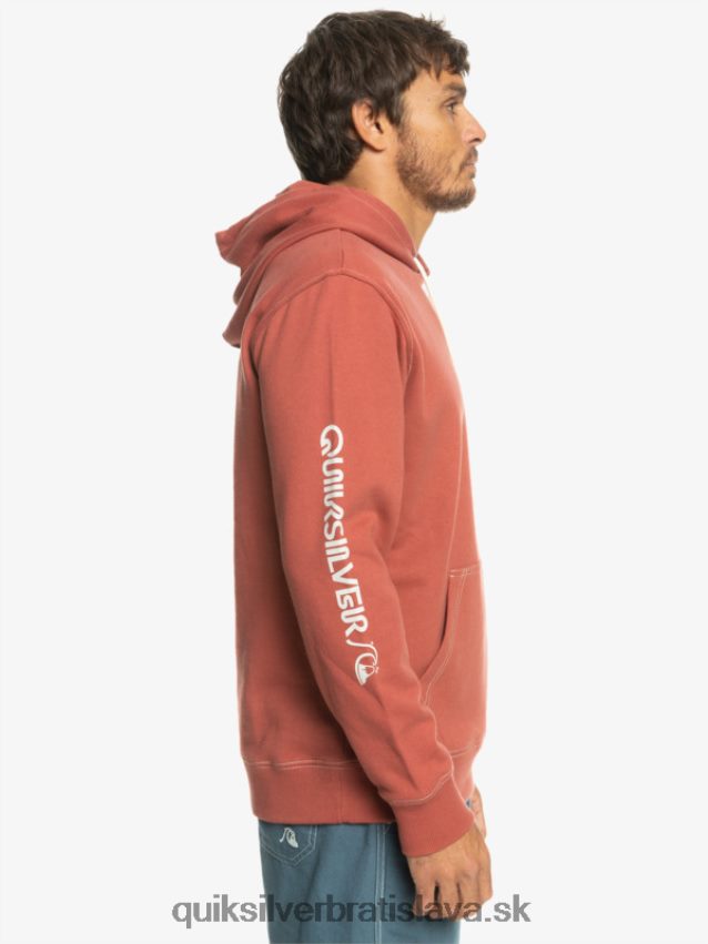 originálna mikina s kapucňou Quiksilver muži B80HXR1034 marsala