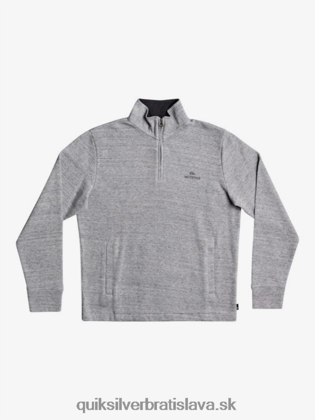 vodácka mikina so zapínaním na zips Quiksilver muži B80HXR1800 svetlosivý vres