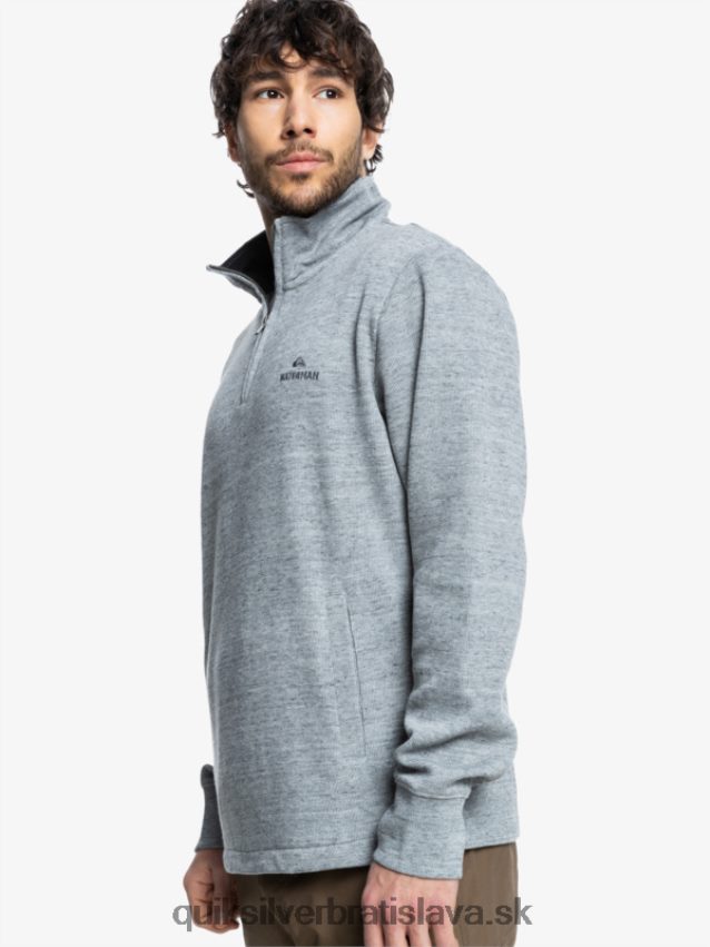 vodácka mikina so zapínaním na zips Quiksilver muži B80HXR1800 svetlosivý vres