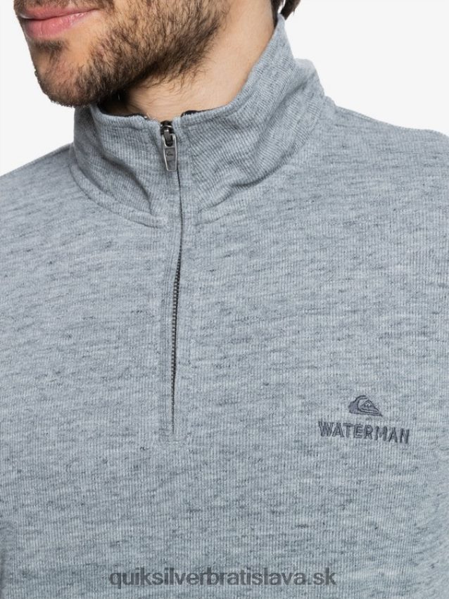 vodácka mikina so zapínaním na zips Quiksilver muži B80HXR1800 svetlosivý vres