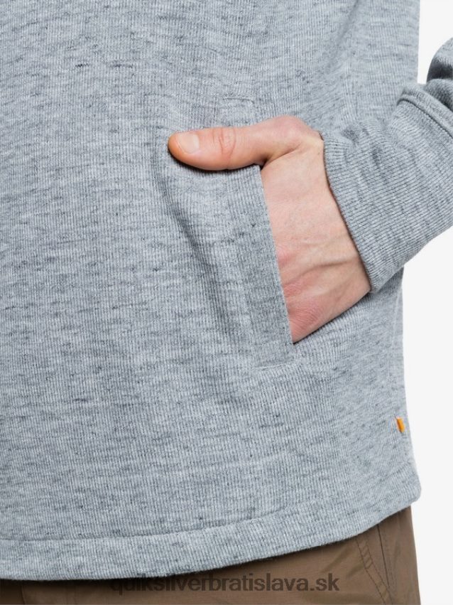 vodácka mikina so zapínaním na zips Quiksilver muži B80HXR1800 svetlosivý vres
