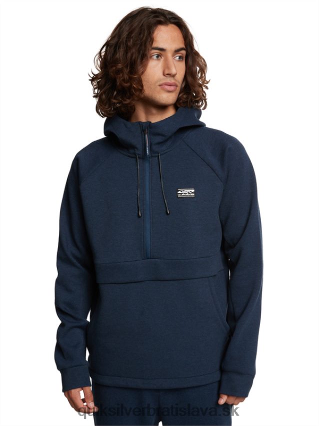 vyzliecť mikinu s kapucňou do polovice zipsu Quiksilver muži B80HXR1371 insígnie modrý vres