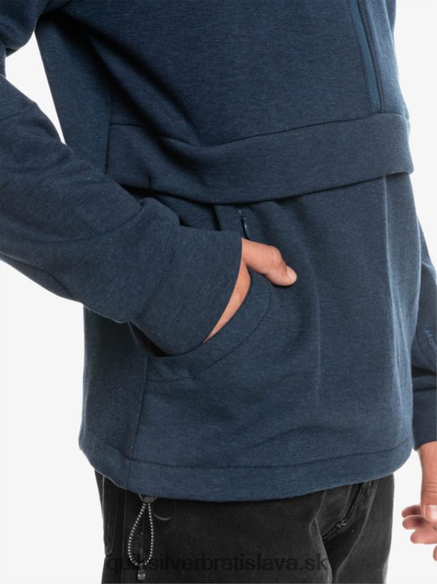 vyzliecť mikinu s kapucňou do polovice zipsu Quiksilver muži B80HXR1371 insígnie modrý vres