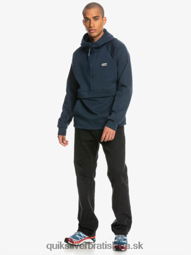 vyzliecť mikinu s kapucňou do polovice zipsu Quiksilver muži B80HXR1371 insígnie modrý vres