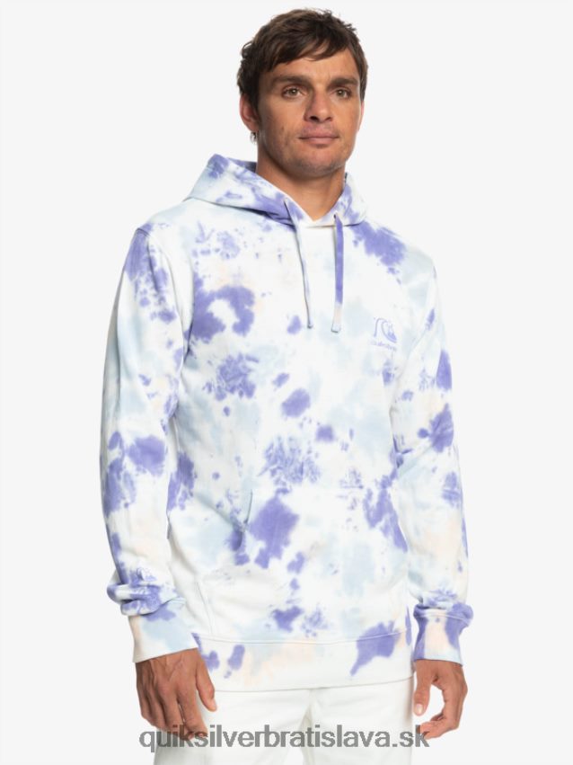 zakalená mikina s kapucňou Quiksilver muži B80HXR1502 broskyňový bič zakalený kravatový farbivo