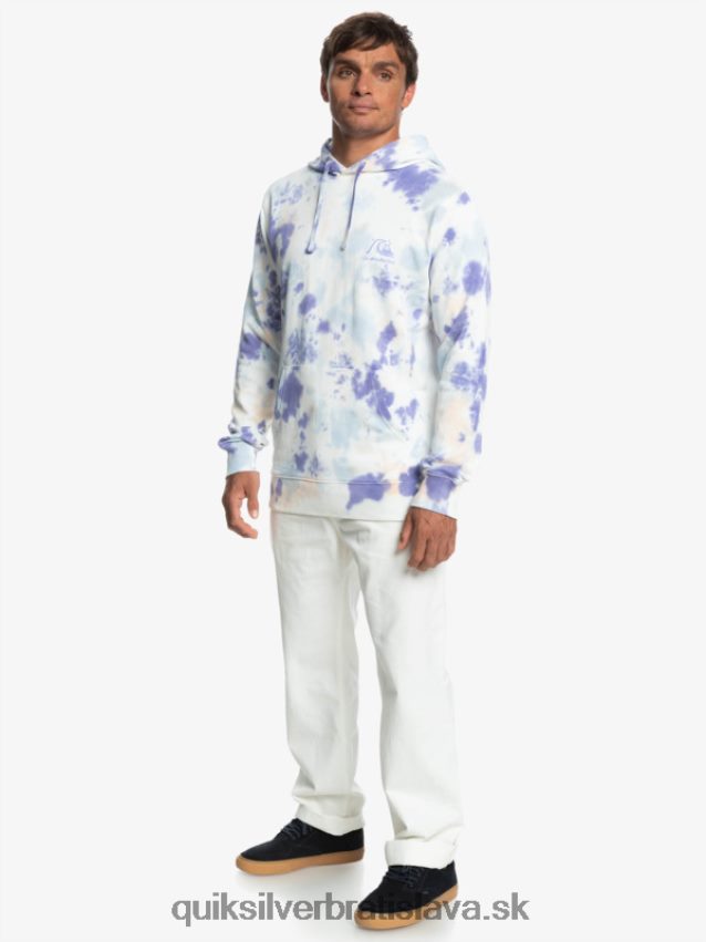 zakalená mikina s kapucňou Quiksilver muži B80HXR1502 broskyňový bič zakalený kravatový farbivo