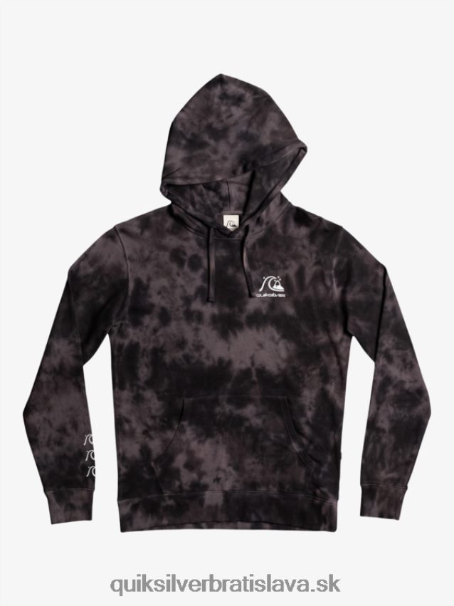 zakalená mikina s kapucňou Quiksilver muži B80HXR1503 čierna zakalená farba na kravatu