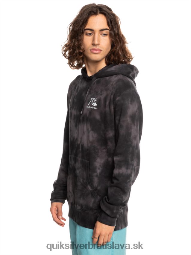 zakalená mikina s kapucňou Quiksilver muži B80HXR1503 čierna zakalená farba na kravatu