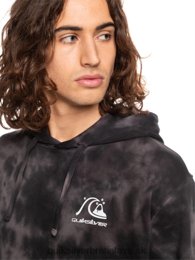 zakalená mikina s kapucňou Quiksilver muži B80HXR1503 čierna zakalená farba na kravatu