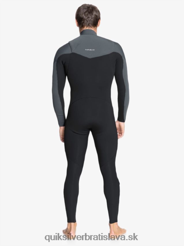 3/2 každodenný neoprénový oblek na zips na hrudi Quiksilver muži B80HXR1279 čierny/delový kov
