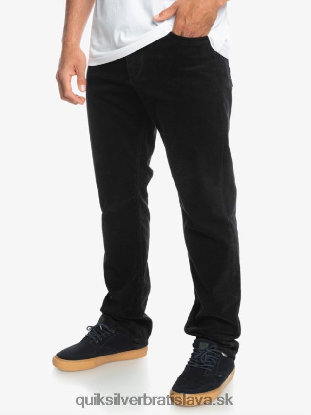 manšestrové nohavice kracker cordur Quiksilver muži B80HXR1546 čierna