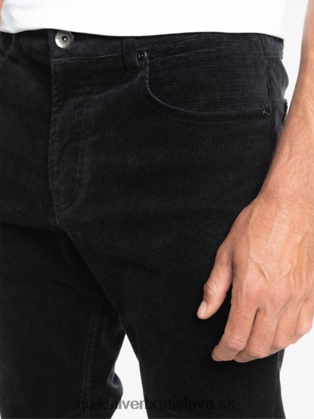 manšestrové nohavice kracker cordur Quiksilver muži B80HXR1546 čierna