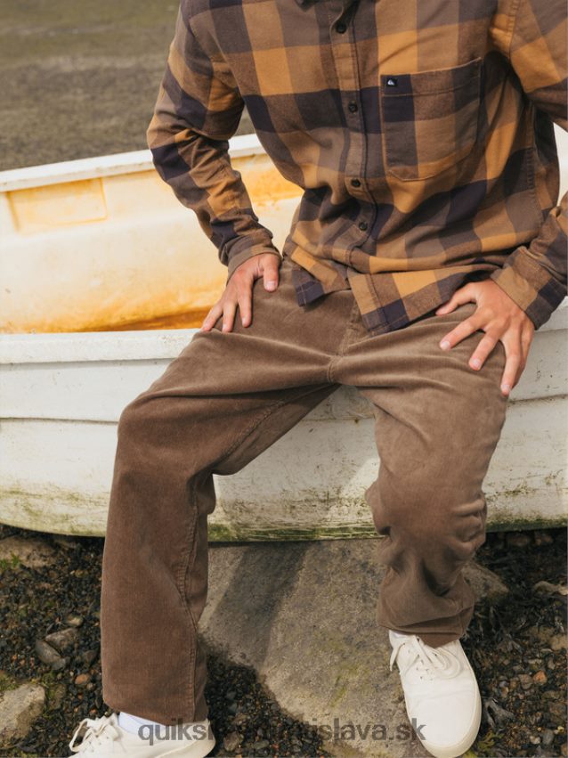 manšestrové nohavice kracker cordur Quiksilver muži B80HXR1547 čokoládový kúsok