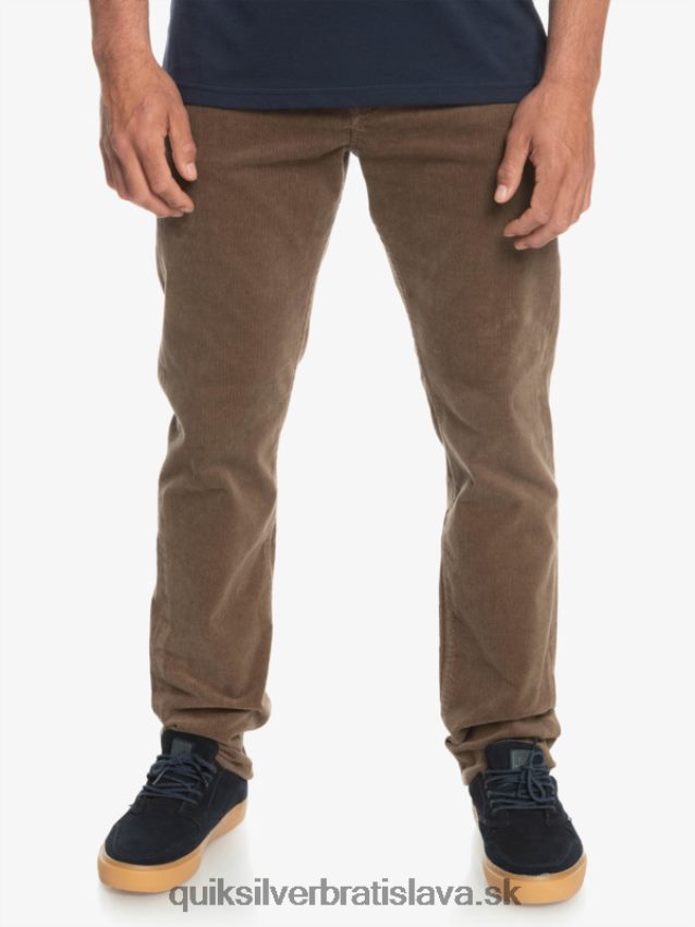 manšestrové nohavice kracker cordur Quiksilver muži B80HXR1547 čokoládový kúsok
