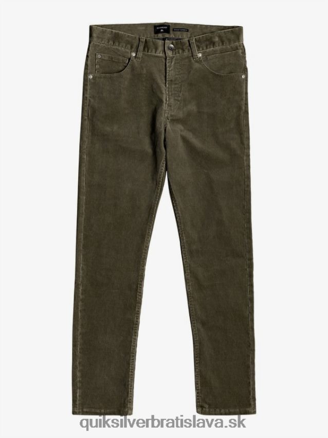 manšestrové nohavice kracker rovného strihu Quiksilver muži B80HXR1606 kalamata