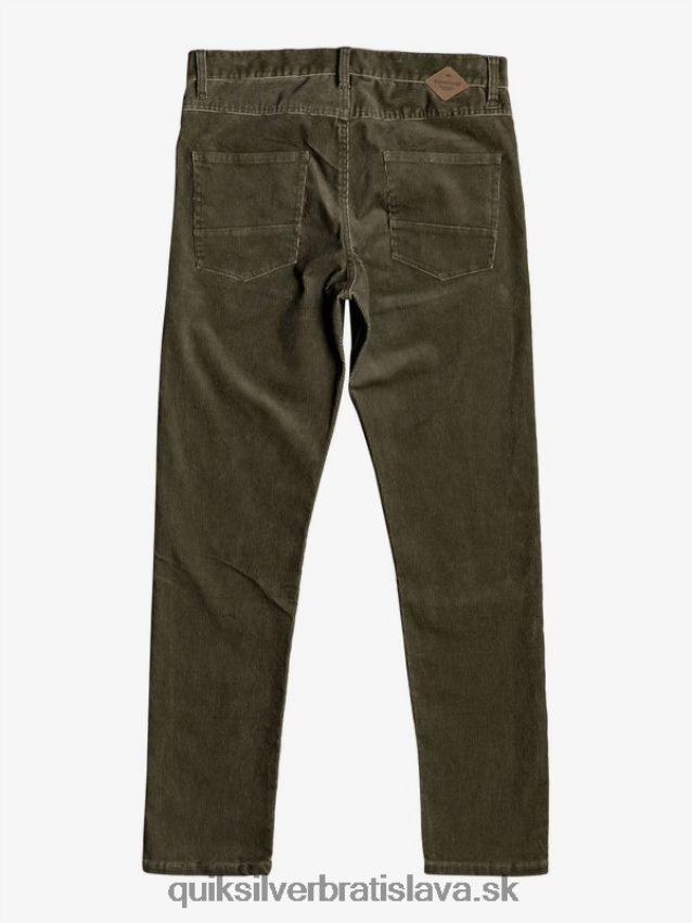 manšestrové nohavice kracker rovného strihu Quiksilver muži B80HXR1606 kalamata