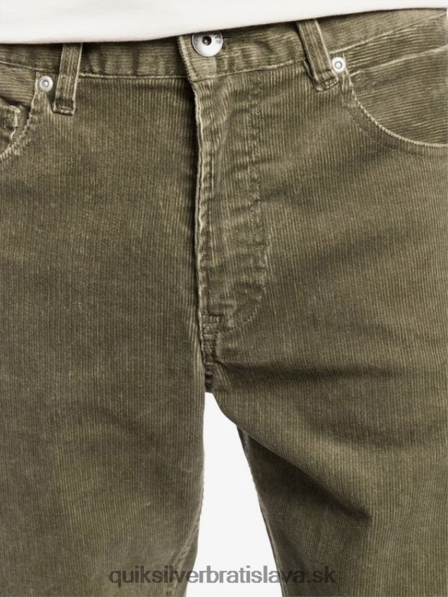 manšestrové nohavice kracker rovného strihu Quiksilver muži B80HXR1606 kalamata