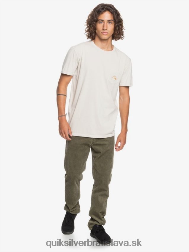 manšestrové nohavice kracker rovného strihu Quiksilver muži B80HXR1606 kalamata