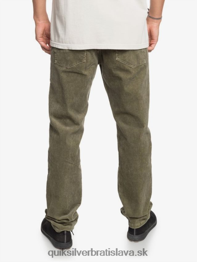 manšestrové nohavice kracker rovného strihu Quiksilver muži B80HXR1606 kalamata