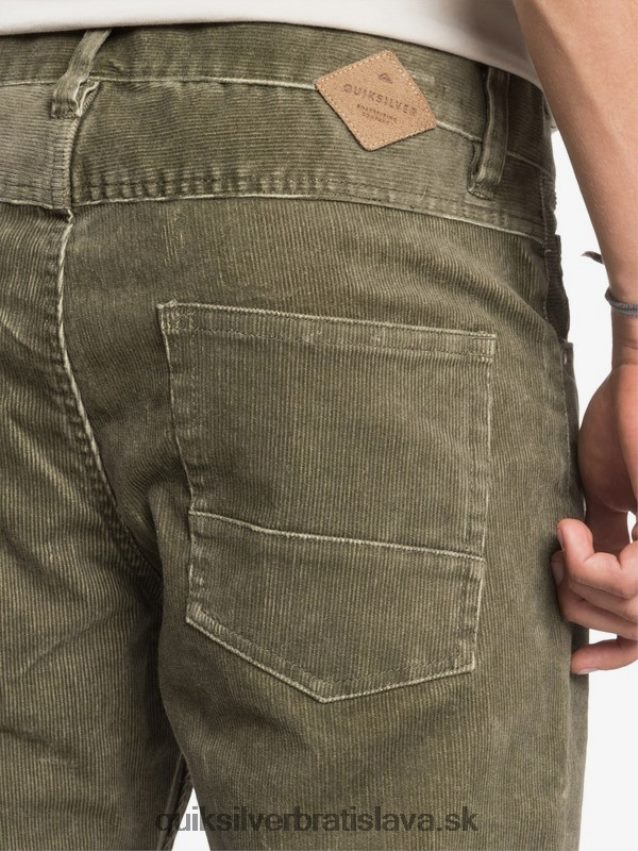 manšestrové nohavice kracker rovného strihu Quiksilver muži B80HXR1606 kalamata