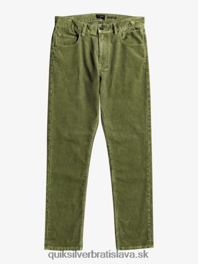 manšestrové nohavice kracker rovného strihu Quiksilver muži B80HXR1607 štvorlístok