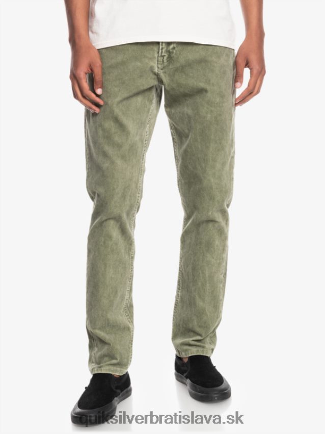manšestrové nohavice kracker rovného strihu Quiksilver muži B80HXR1607 štvorlístok
