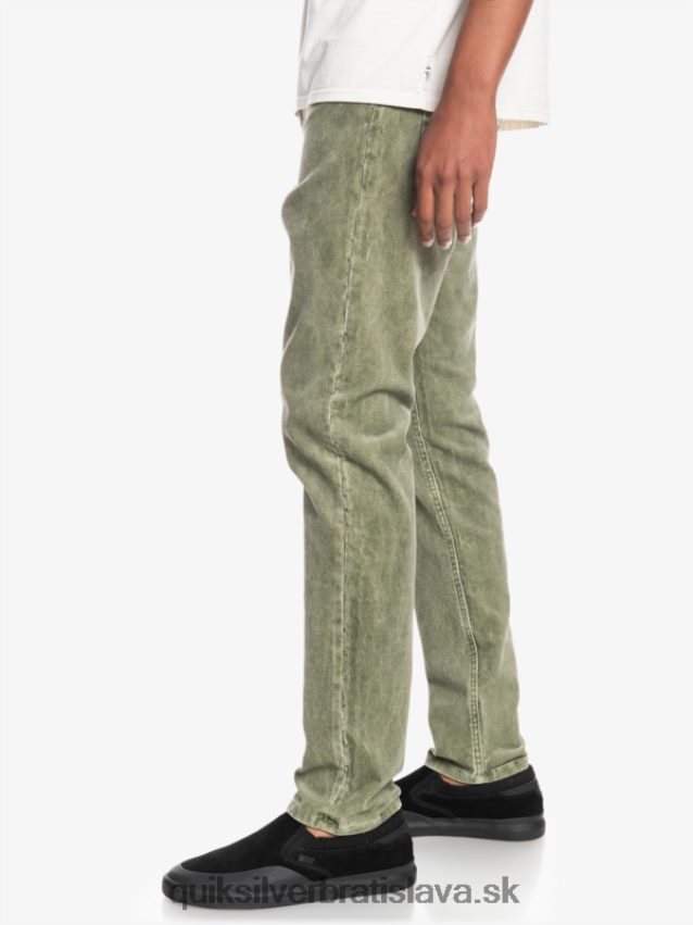 manšestrové nohavice kracker rovného strihu Quiksilver muži B80HXR1607 štvorlístok