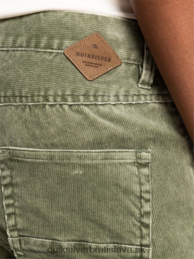 manšestrové nohavice kracker rovného strihu Quiksilver muži B80HXR1607 štvorlístok