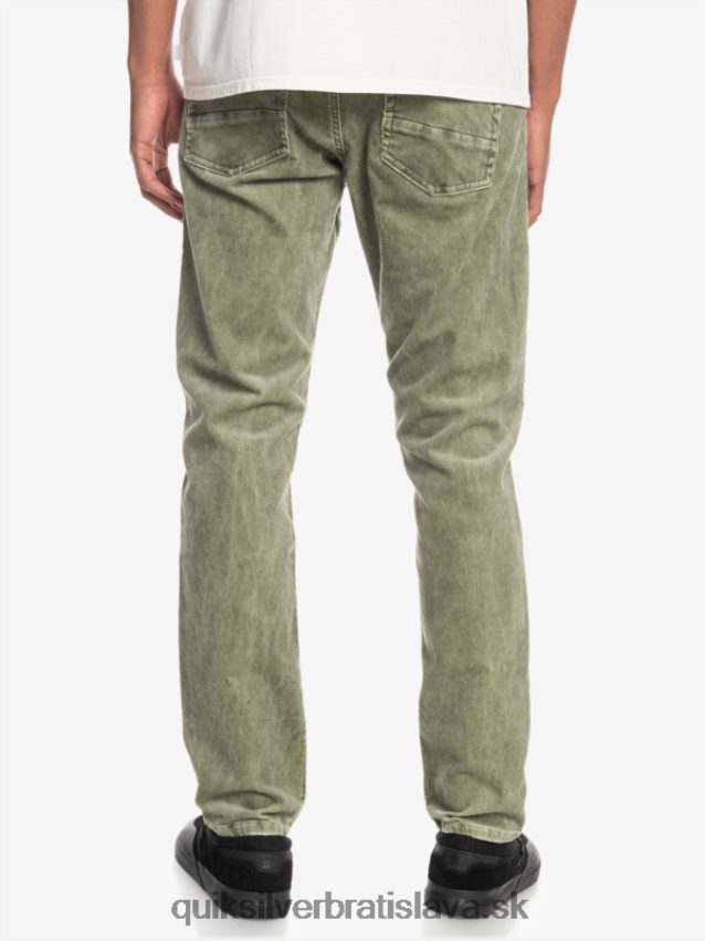 manšestrové nohavice kracker rovného strihu Quiksilver muži B80HXR1607 štvorlístok