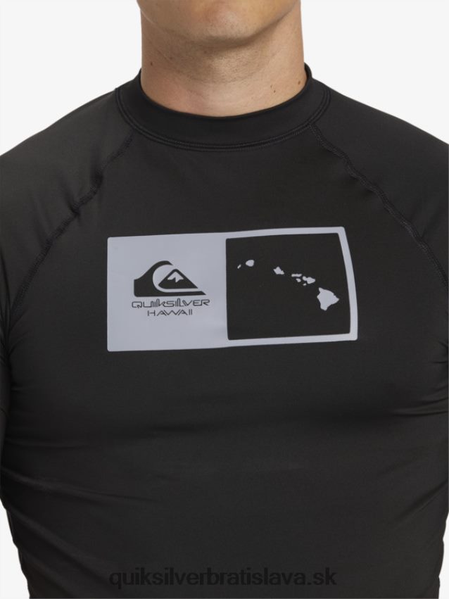 Havajské surfové tričko s krátkym rukávom upf 50 Quiksilver muži B80HXR1170 čierna