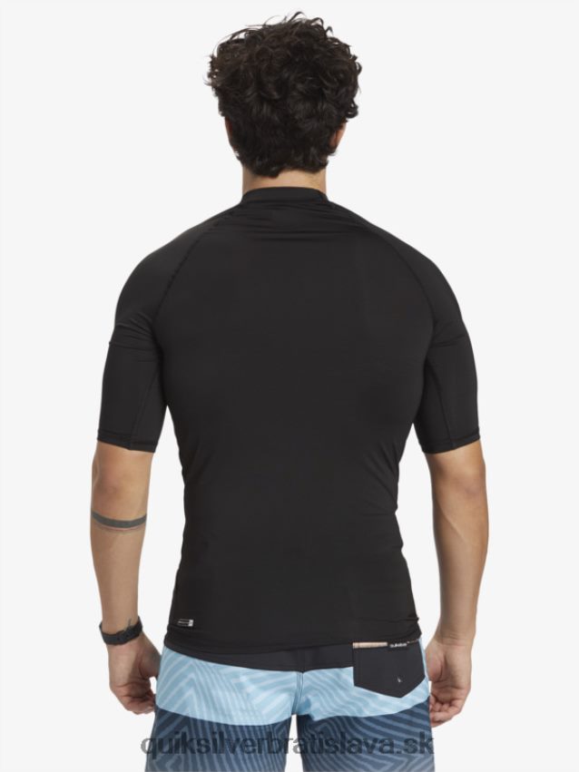 Havajské surfové tričko s krátkym rukávom upf 50 Quiksilver muži B80HXR1170 čierna