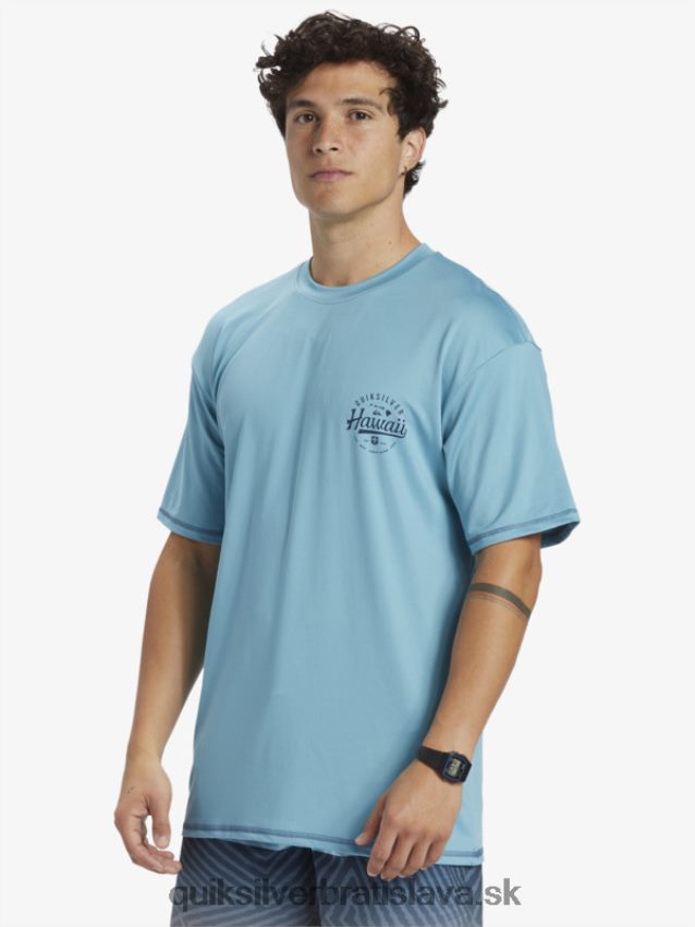 Havajské surfové tričko s krátkym rukávom upf 50 Quiksilver muži B80HXR880 delphinium blue