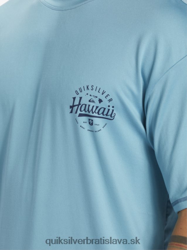Havajské surfové tričko s krátkym rukávom upf 50 Quiksilver muži B80HXR880 delphinium blue