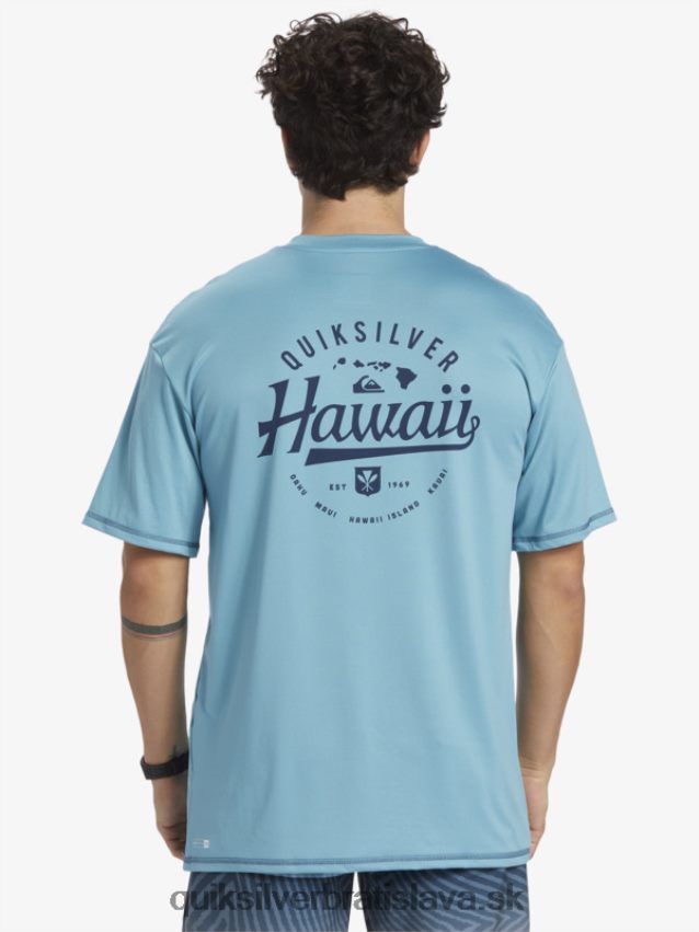 Havajské surfové tričko s krátkym rukávom upf 50 Quiksilver muži B80HXR880 delphinium blue