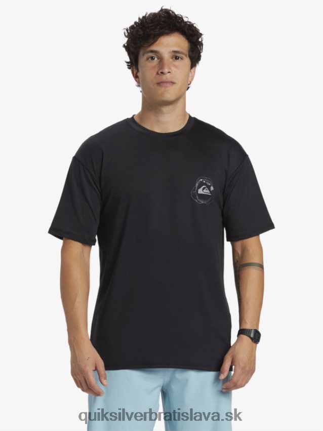 Havajské surfové tričko s krátkym rukávom upf 50 Quiksilver muži B80HXR883 čierna