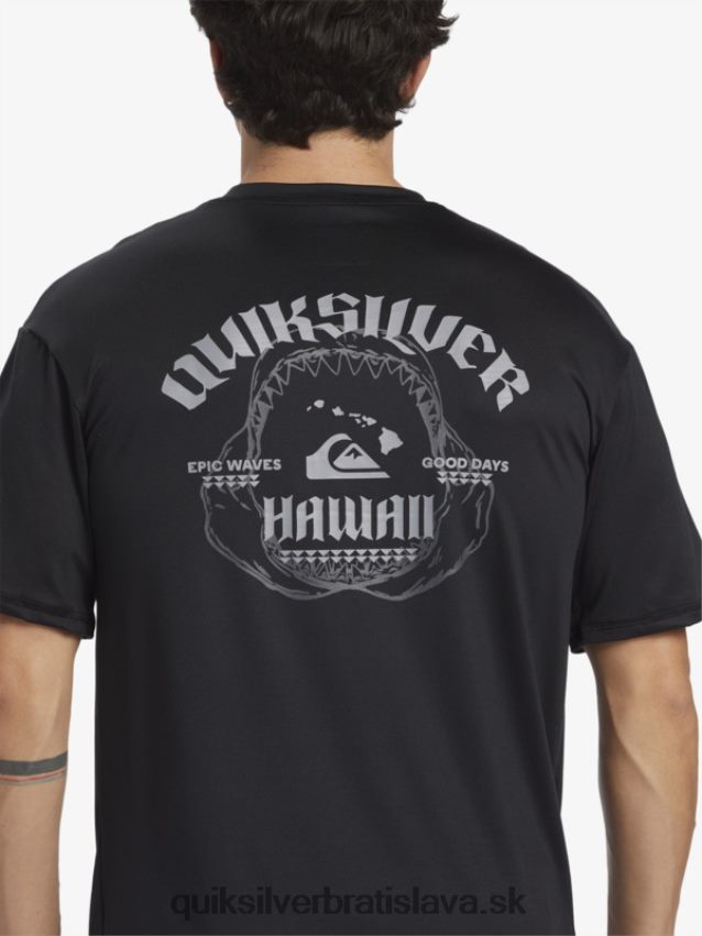 Havajské surfové tričko s krátkym rukávom upf 50 Quiksilver muži B80HXR883 čierna