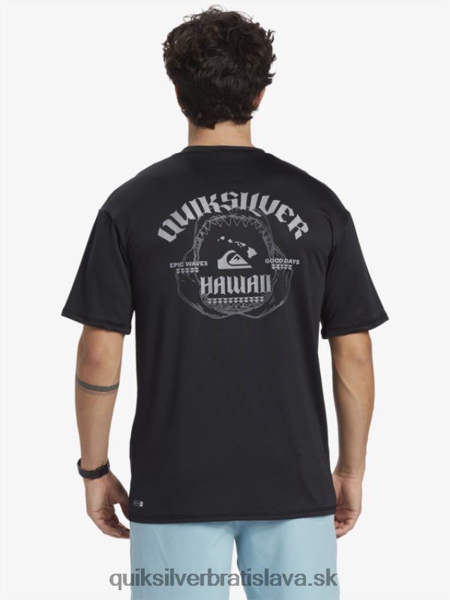 Havajské surfové tričko s krátkym rukávom upf 50 Quiksilver muži B80HXR883 čierna