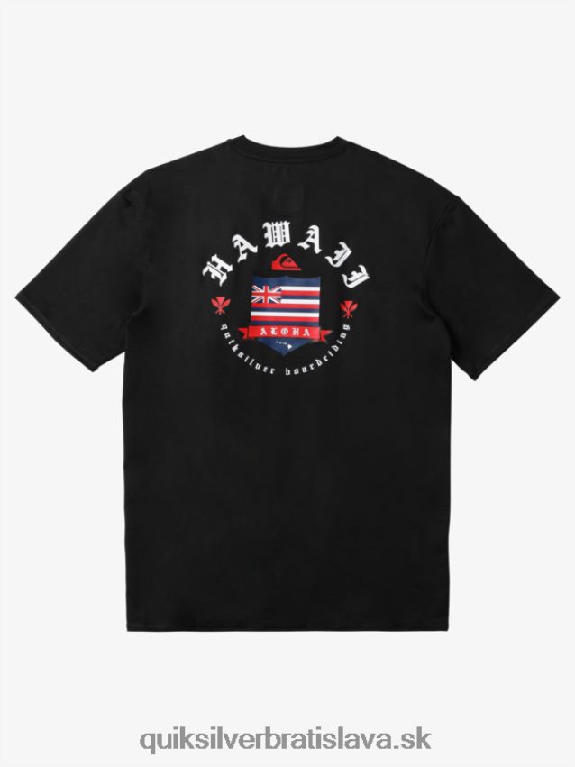 Hawaii royalty upf 50 tričko na surfovanie s krátkym rukávom Quiksilver muži B80HXR1123 čierna