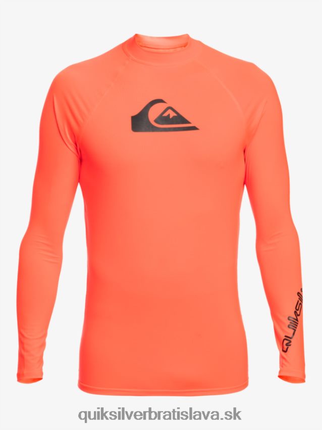 all time long sleeve upf 50 rashguard Quiksilver muži B80HXR821 ohnivý koral